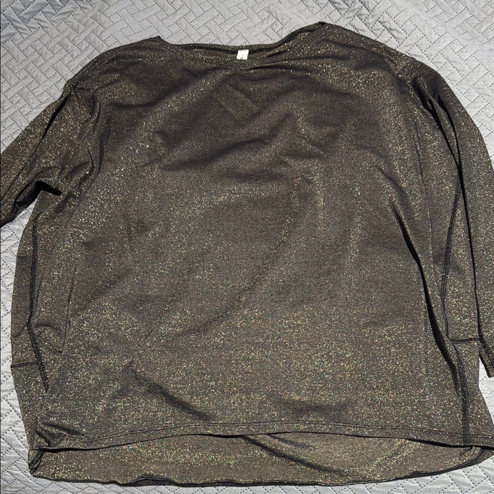 Shimmering Black Long Sleeve Top